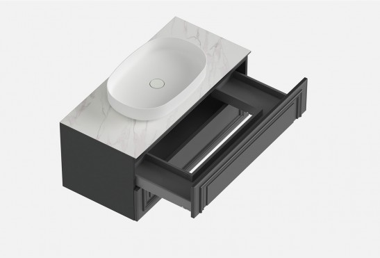 Тумба подвесная с выдвижными ящиками Флоренция‑3‑3 (цвет NCS&nbsp;S&nbsp;7500‑N, ширина 900&nbsp;мм)