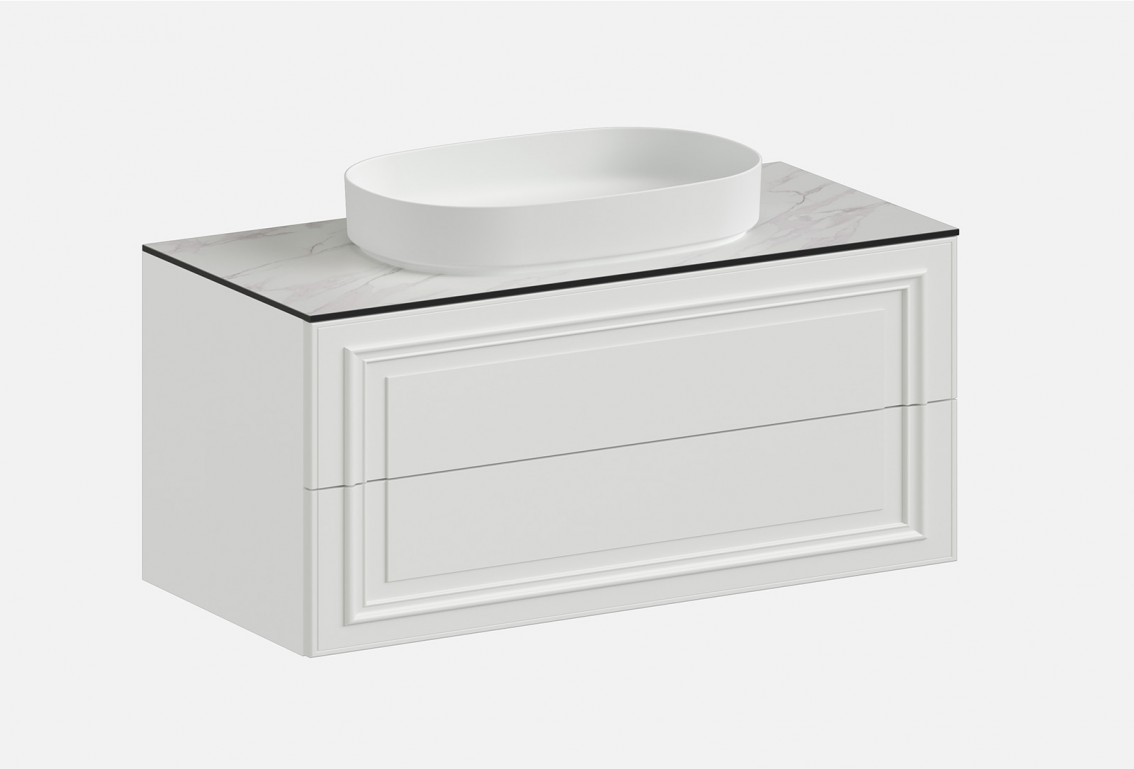 Тумба подвесная с выдвижными ящиками Флоренция‑1‑4 (цвет&nbsp;RAL&nbsp;9003, ширина 1000&nbsp;мм)