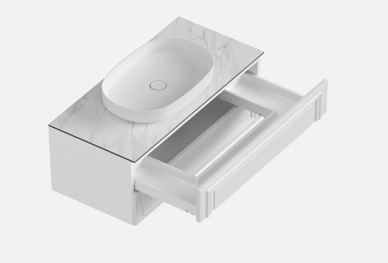 Тумба подвесная с выдвижными ящиками Флоренция‑1‑4 (цвет&nbsp;RAL&nbsp;9003, ширина 1000&nbsp;мм)