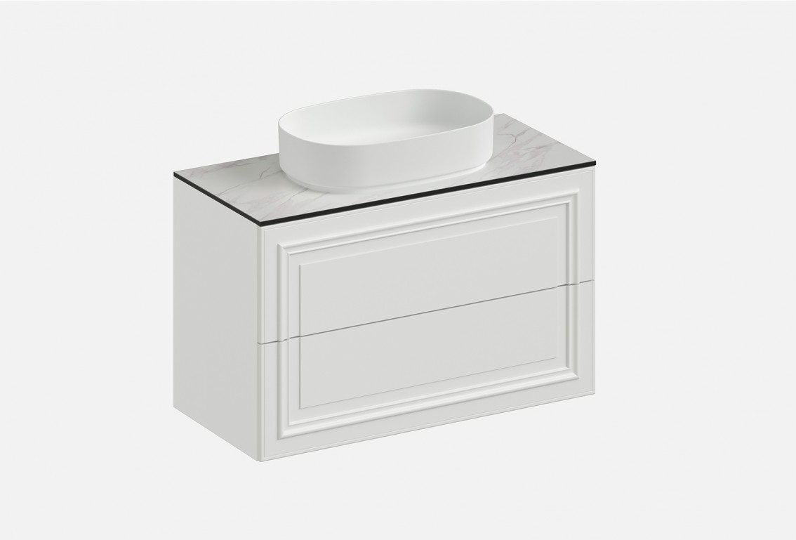 Тумба подвесная с выдвижными ящиками Флоренция‑1‑1 (цвет&nbsp;RAL&nbsp;9003, ширина 700&nbsp;мм)