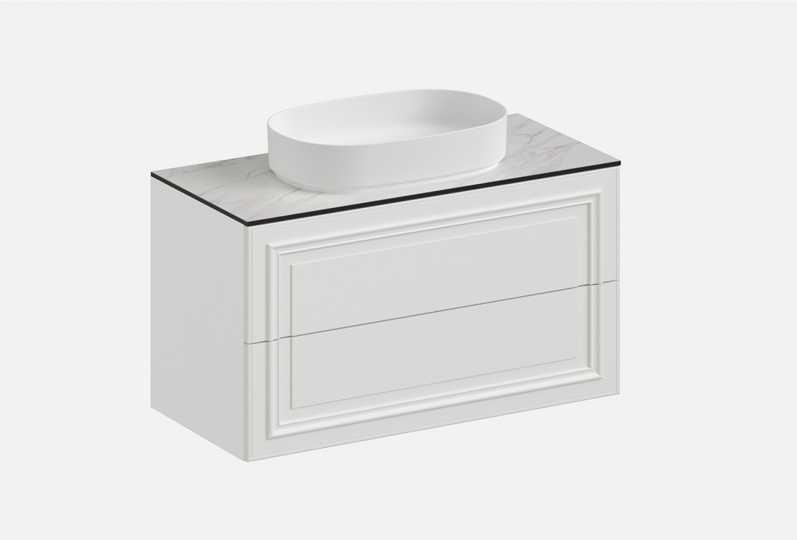 Тумба подвесная с выдвижными ящиками Флоренция‑1‑2 (цвет&nbsp;RAL&nbsp;9003, ширина 800&nbsp;мм)