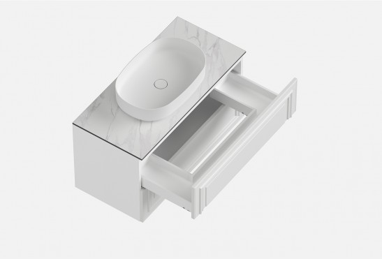 Тумба подвесная с выдвижными ящиками Флоренция‑1‑2 (цвет&nbsp;RAL&nbsp;9003, ширина 800&nbsp;мм)