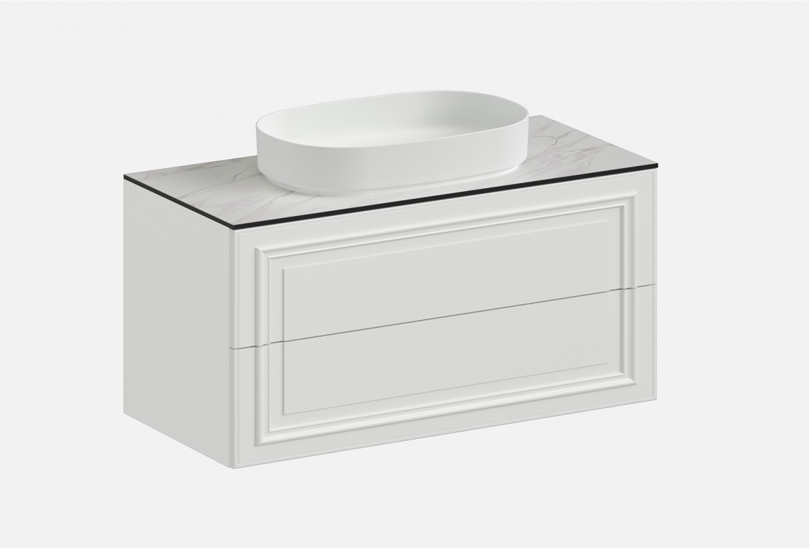 Тумба подвесная с выдвижными ящиками Флоренция‑1‑3 (цвет&nbsp;RAL&nbsp;9003, ширина 900&nbsp;мм)