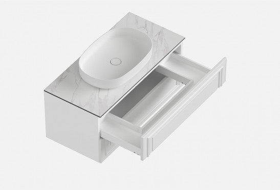 Тумба подвесная с выдвижными ящиками Флоренция‑1‑3 (цвет&nbsp;RAL&nbsp;9003, ширина 900&nbsp;мм)