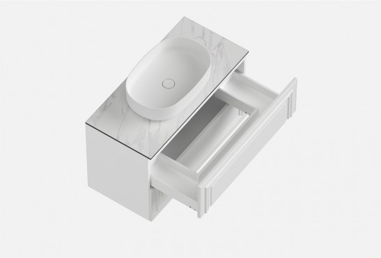 Тумба подвесная с выдвижными ящиками Флоренция‑1‑1 (цвет&nbsp;RAL&nbsp;9003, ширина 700&nbsp;мм)