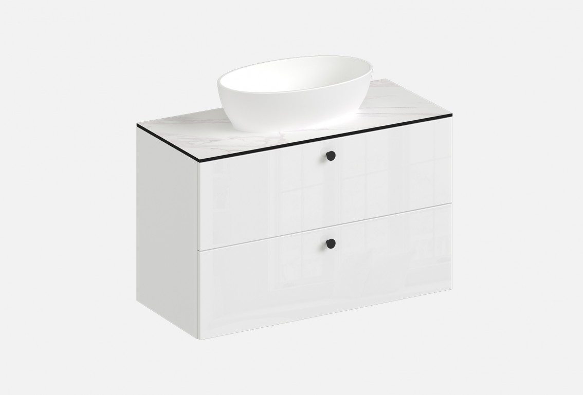 Тумба подвесная с выдвижными ящиками Грейс‑1‑4 (цвет Белый Глянец, ширина 1000 мм)