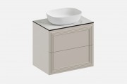Тумба подвесная с выдвижными ящиками Рико‑2‑2 (цвет RAL7044 / Ярко‑серый, ширина 800 мм)