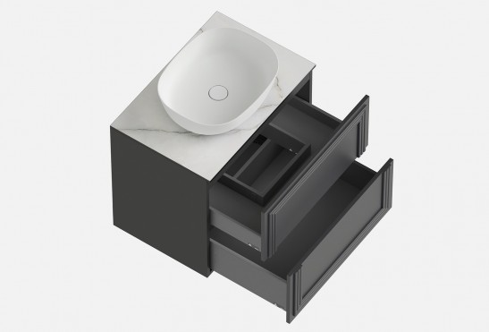 Тумба подвесная с выдвижными ящиками Рико‑3‑4 (цвет NCS S 7500‑N / Графит, ширина 1000 мм)